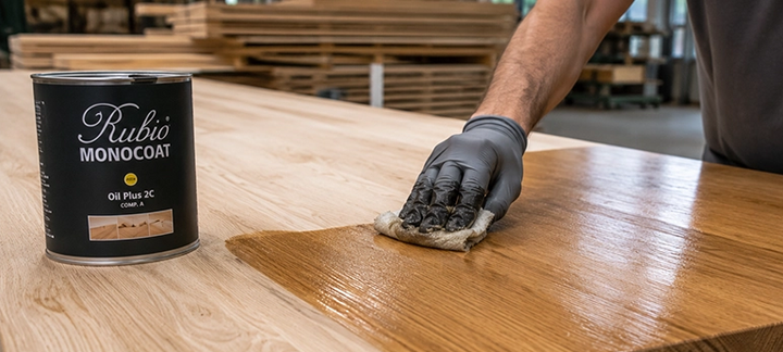 Professional surface treatment for wood: oiling, protecting, and refining – for a durable, high-quality look.